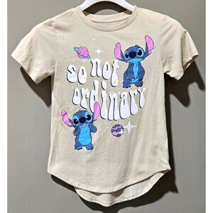 Disney Stitch Beige SO NOT ORDINARY Graphic Short Sleeve Tee -- Women's Size XS